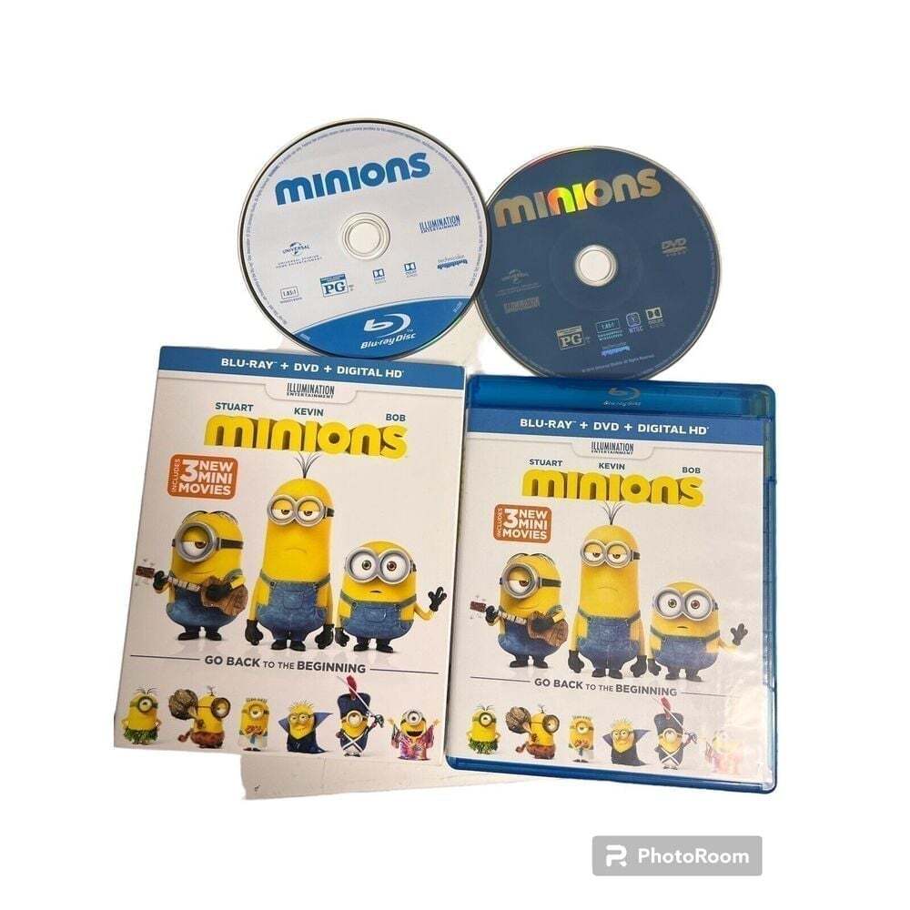 Minions Blu-ray & DVD Case With Slipcover Animated Animation Kids Movie ARF-C